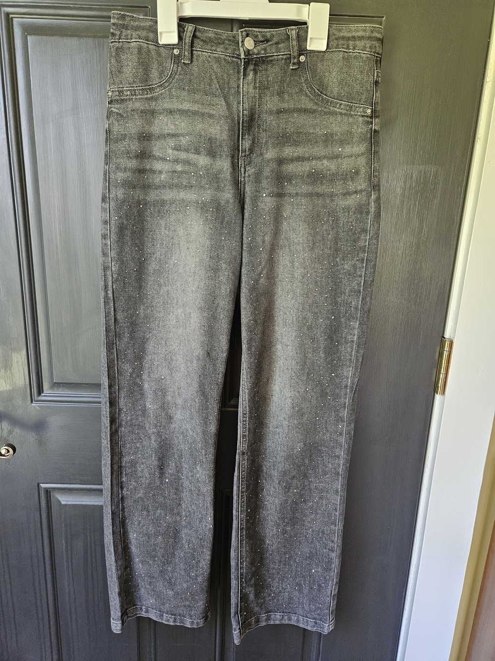 Hippie Girl High Rise Black Wash Jeans with Subtle Sparkle